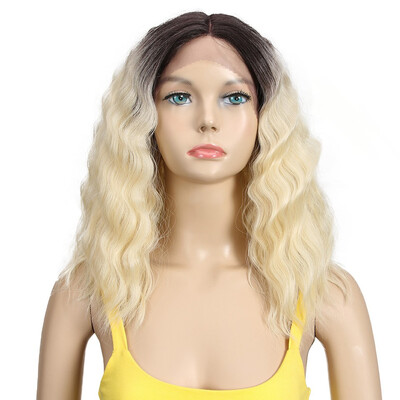 

Noble Hair Synthetic Wigs Lace Front ombre Wig 16 Inch Medium Wavy African American For Black Women Synthetic Lace Front Wig