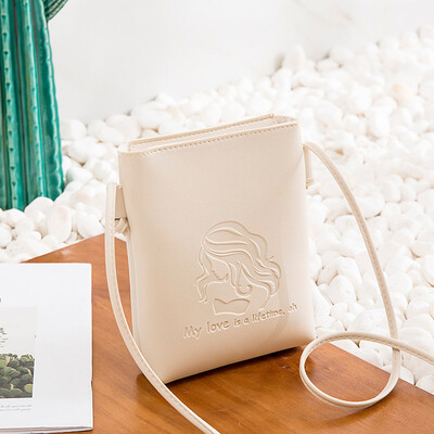 

Tailored Candy Color One Shoulder Small Backpack Messenger Phone Bag Embossing Purse BG