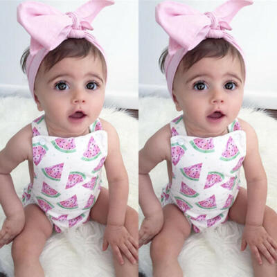 

Newborn Baby Girls Watermelon Romper Bodysuit Jumpsuit Outfits Clothes Sunsuit
