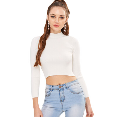 

High Neck Cropped Sweater