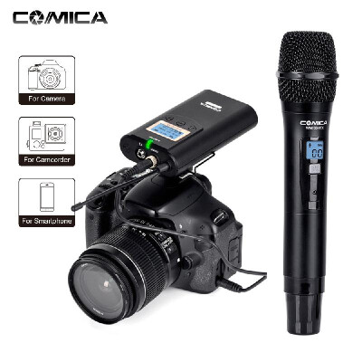 

COMICA CVM-WM100H 48-Channel UHF Wireless Handheld Microphone System 328ft Range 16level Volume Real-Time Monitor with Transmitt