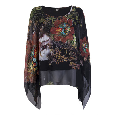 

Womens Floral Print Tops Blouse Ladies Casual Long Sleeve T-Shirt Chiffon Button