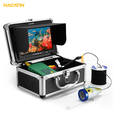 

NACATIN 30pcs LEDs Fish Finder Camera Kit IR 15 30 50M Underwater 1000TVL 7 inch LCD Monitor