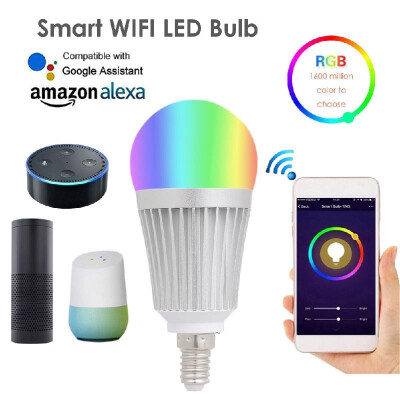 

2182 Smart WIFI LED Bulb WIFI Light RGB Multicolor LED Bulb 12W E2627 Dimmable Light Phone Remote Control Compatible with Alexa G