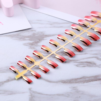 

24pcs 6 Colors Fake Nails ABS Artificial Flat Head Full Short Tips