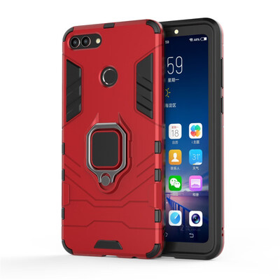 

Fecoprior Car Holder Stand Case For Huawei Y9 2018 Back Cover Magnetic Bracket Finger Ring Celulars