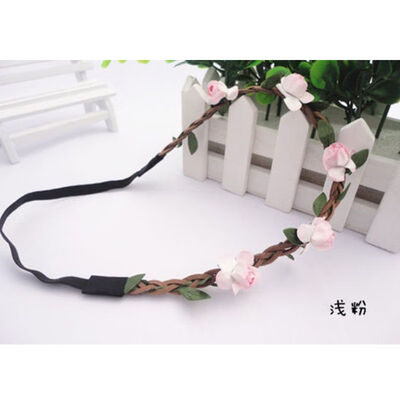 

Boho Fabric Festival Wedding Party Garland Forehead Hair Women Flower Head Band