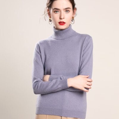 

QIANMUCHUN Womens High Lapel Cashmere woolen sweater Comfort Soft 5782