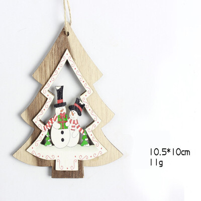 

FUNNYBUNNY Christmas Hanging Ornaments Wooden Snowman Santa Bells Xmas Embellishments Gift Tag