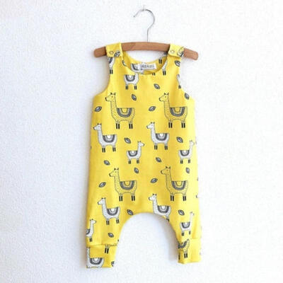

Toddler Infant Baby Boys Girl Alpaca romperJumpsuit Hat Outfit Set Playsuit