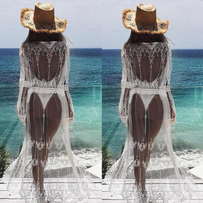 

Women Summer Lace Crochet Bikini Cover Up Swimwear Bathing Suit Beach Dress Kaftan