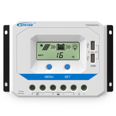 

ViewStar-AU Series 10-60A PWM Solar Charge Controller for 12V24V36V48V Solar Panel System LCD Display Negative Grounded Solar