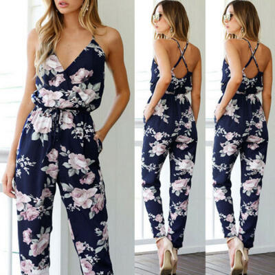 

Women Ladies Clubwear Summer Playsuit Jumpsuit Romper Long Pants Party Trousers
