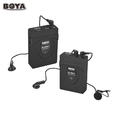 

BOYA BY-WM5 Wireless Microphone System with Transmitter Receiver Lapel Mic Earphones for Canon Nikon Sony DSLR Camcorder Audio Rec