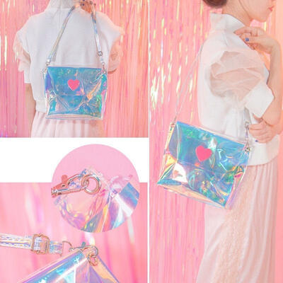 

Holographic Teenage Girl Crossbody Shoulder Bag Hologram Shine Leather Laser Bag