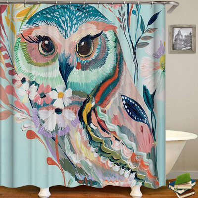 

Shower Curtain Animal Print Blackout Curtains Waterproof Mildew-proof Bathroom Curtain 71"x71"