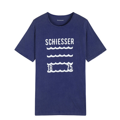 

Schiesser Mens Cotton Letter Print Home Short Sleeve Top 3913446U Medium Blue 7801