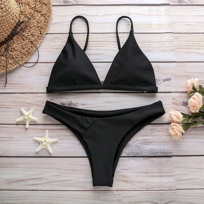 

Saidsome Women Solid Bikini Push-Up Pad Swimwear Bathing Beachwear Set