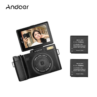 

Andoer R1 1080P 15fps Full HD 24MP Digital Camera Cam Camcorder 30" Rotatable LCD Screen Anti-shake 4X Digital Zoom Retractable F