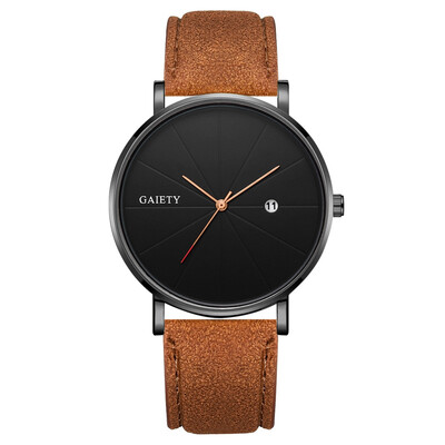 

Gobestart Fashion Simple Simple Casual Calendar Business Leather With Strap Mens Watch