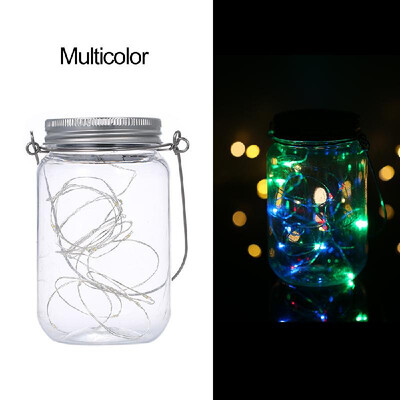 

Mason Jar Solar Lantern Lights Waterproof 20LEDs Lid Lamp Starry Fairy Light Creative Copper Wire String Outdoor Decor Patio Garde