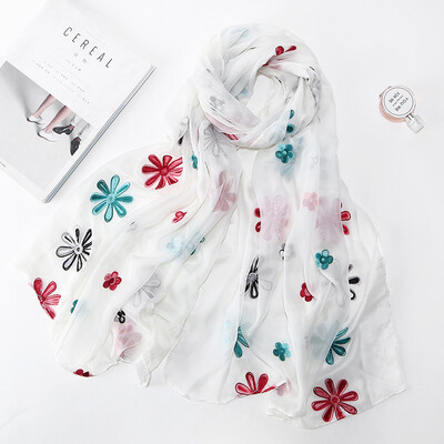 

2018 ladies spring&summer shawl embroidery scarves literary scarf flowers India Nepal tourism TR035