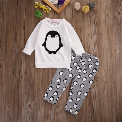 

Toddler Kids Baby Girl Boy Outfits Clothes Cotton Sweatshirt TopPants 2PCS Set