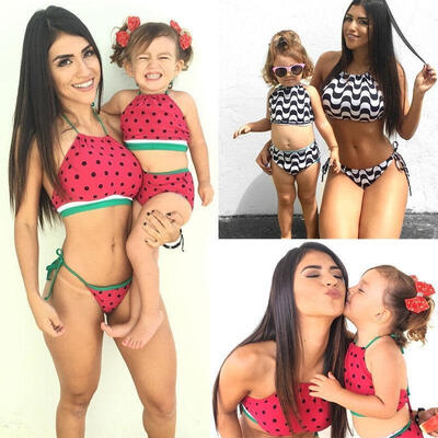 

Mother Daughter Women&39s Bikini Set Bandage Swimwear Bathing Swimsuit Beachwear