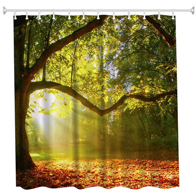 

The tree light Polyester Shower Curtain Bathroom Curtain High Definition 3D Printing Water-Proof
