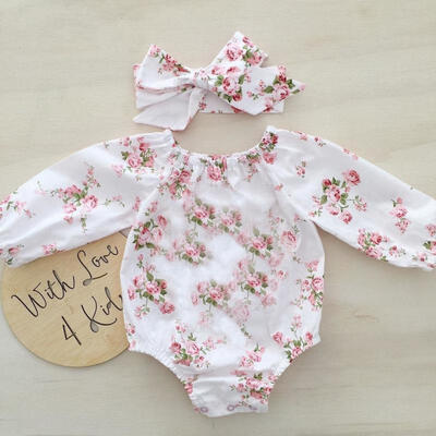 

Cute Newborn Infant Baby Kids Girl Floral Romper Jumpsuit Bodysuit Tops Outfits ClothesHeadbands