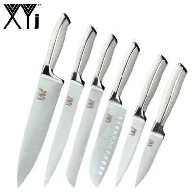 

XYj 6pcs Stainless Steel Cooking Knives POMStainless Steel Handle Knife Kitchen Gadgets Meat Fish Cooking Tools Accessories