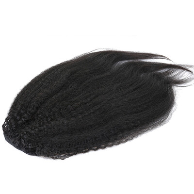 

Dolago Kinky Straight Ponytail For Women Natural Coarse Mongolian Hair 1 Piece Clip In Ponytails Black 100 Human Hair Extension