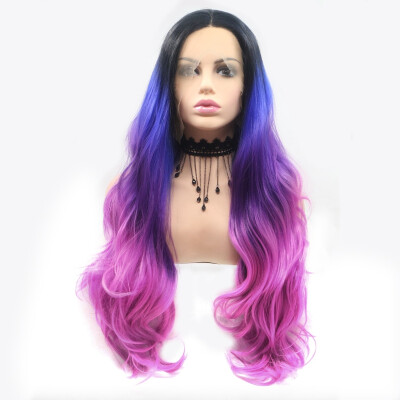 

Amazing Star Lace Frontal Wigs Body Wave Hair Mixed Color Heat Resistant Hand Tied Lace Frontal Synthetic Hair Wigs