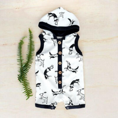 

UK Newborn Baby Girl Boy Hooded Romper Bodysuit Jumpsuit Playsuit Clothes Outfit