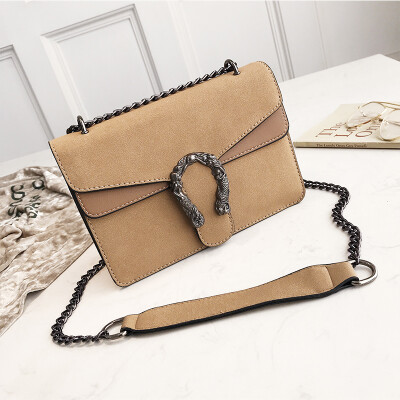 

Ins super fire small bag female 2019 new wave Korean version of the wild single shoulder slung chain frosted solid color small square bag