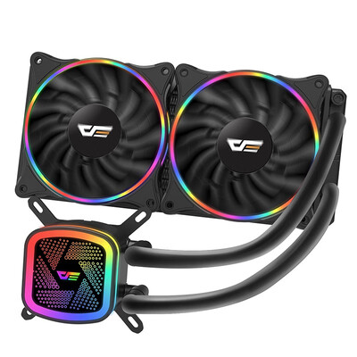 

darkFlash DT240 240mm Water Liquid Cooling AIO Cooler Radiator with 120mm LED Rainbow Lighting Case Fan CPU Cooler