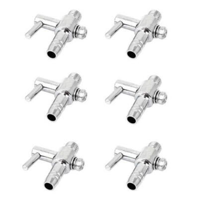 

6Pcs Thread Stainless Steel Aquarium Air Flow Distributor Lever Control Valve CN