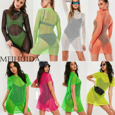 

Women Sexy Sheer Mesh See Through Crop Tops Club Short Sleeve T-shirt Blouse