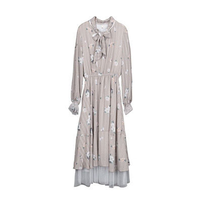 

Qiu dong render new floral chiffon dress