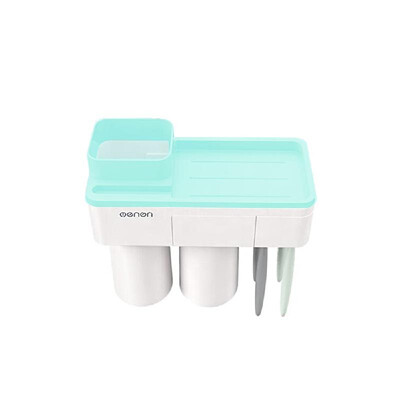 

Multi-functional Wall-mounted Toothbrush Holder Storage Rack Mobile Phone Holder Storage Organizer with TwoThree Cups Home Bathro