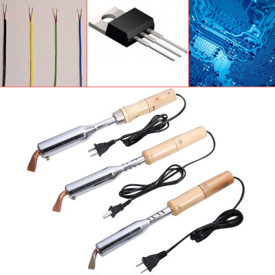 

1Pc 220V Electric Soldering Iron Solder Welding Chisel Tip Wood Handle Home Tool