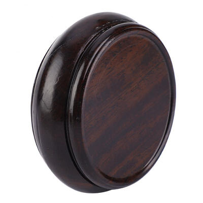 

Greensen Stone Ornament Round Solid Wood Base Purple Sand Pot Incense Burner Base Simple Teapot Pedestal