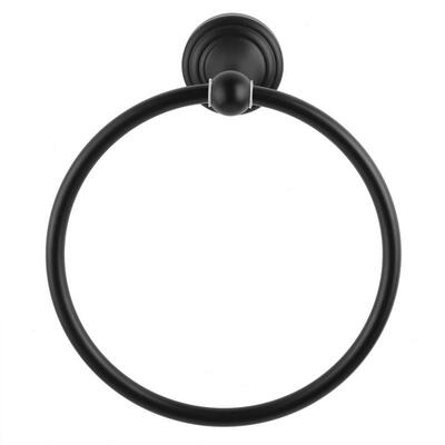 

Greensen Wall Mounted Towel Ring Rack Holder Hook Organizer for Home Bathroom Black