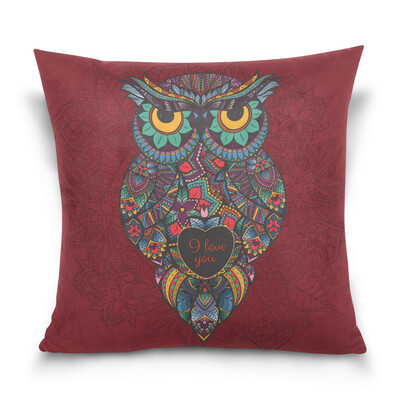 

ALAZA Thanksgiving Throw Pillow Cover 16 X 16 inch Cushion Cover with Owl With Love Printed Pillowcase