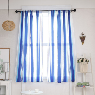 

Semi Sheer Curtain Drape Sheer Window Curtains Vertical Stripes Lace Sheer Curtain 55"X40" 1 Panel