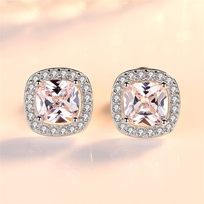 

Fashion Women Cubic Zircon CZ Stones Stud Earrings For Women Bride Fashion Party Jewelry Brithday Gift E277