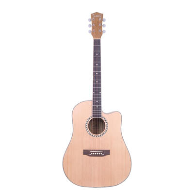 

Glarry 41in Spruce Front Cutaway Zebrano Back Folk Guitar w Bag Board Wrench Tool Burlywood