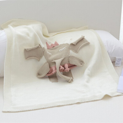

Cute Cartoon Baby Blanket 100 Cotton Sofa Throw Cartoon Three-dimensional Knitted Blanket for Children 110x130cm