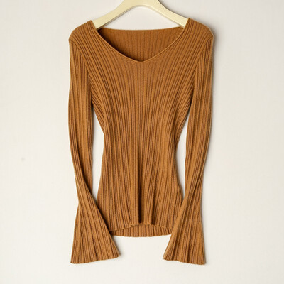 

Card&Geese cashmere sweater ladies v-neck autumn&winter pure color pure cashmere belt belt 10537