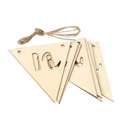 

Wooden Eid Mubarak Hanging Pendant Ramadan Crescent Pattern DIY Crafts Ornament with Rope Festival Decoration